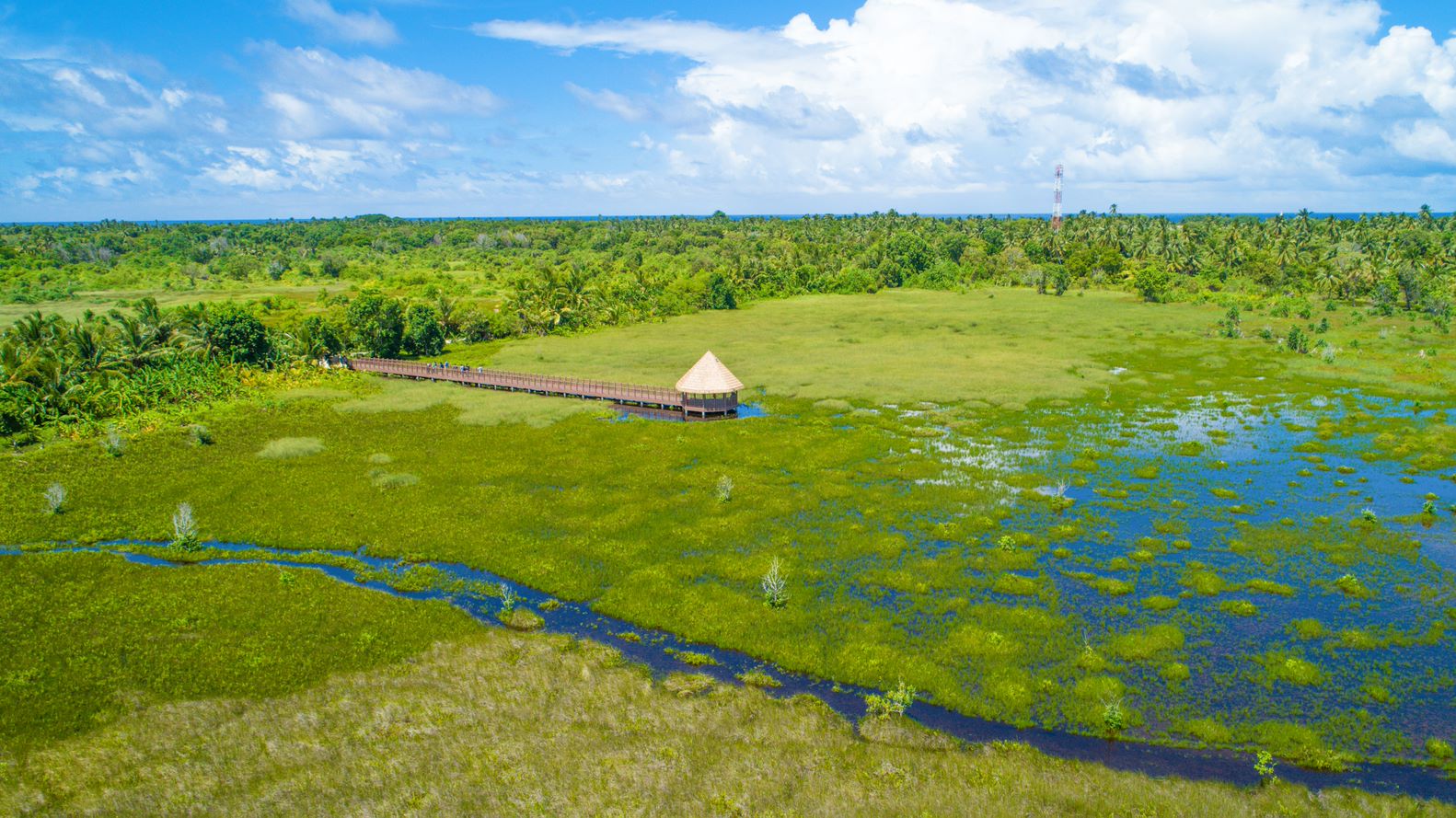 Aerial view of Fuvahmulah Island